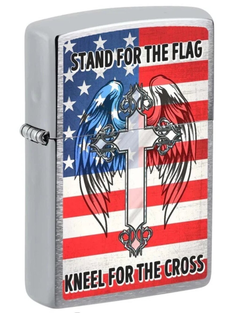 Stand For The Flag Kneel For The Cross Zippo Lighter